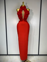 2025 Women Sexy Halter Hollow Out Flowers Bodycon Bandage Dress Red Backless Elegant Party Luxury Birthday Wedding Dresses